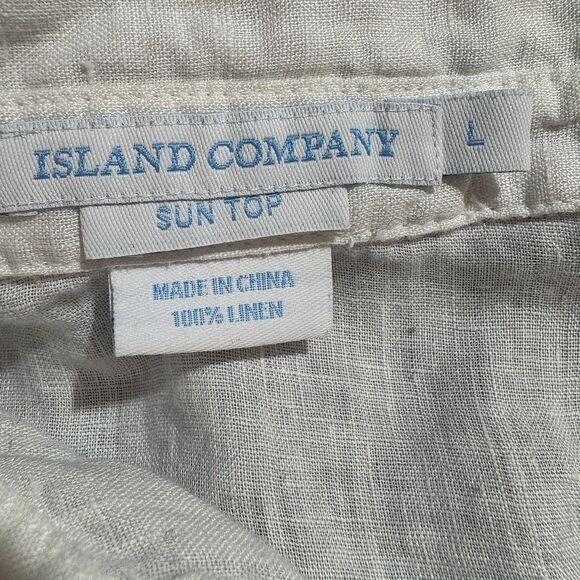 Island Company Linen Sun Top Women L Sleeveless Resortcore Beach Coastal Chic - Picture 5 of 10